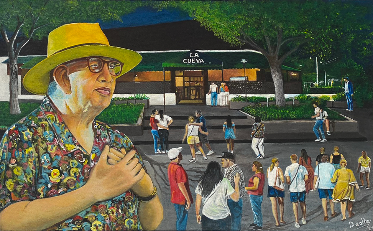 La Cueva: retrato y encuentro cultural frente al restaurante