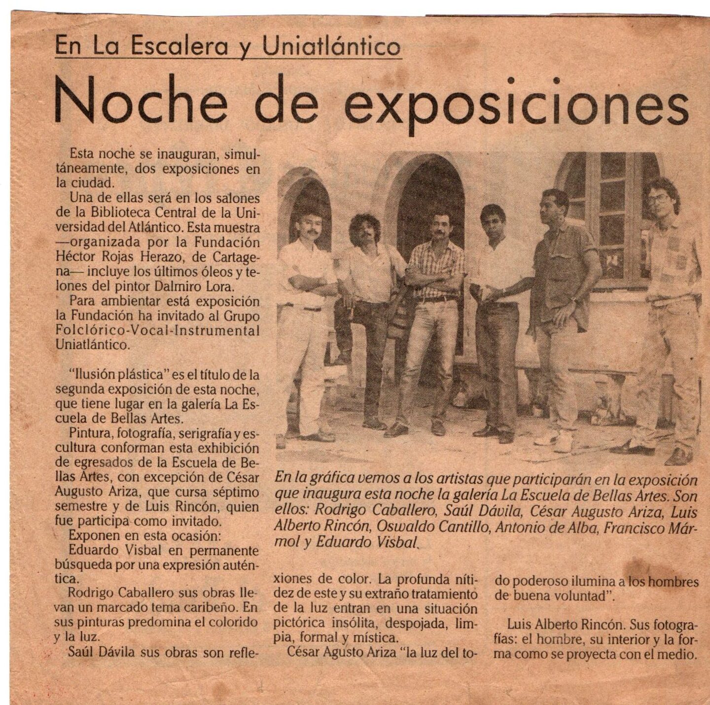 Recorte de prensa: Noche de exposiciones